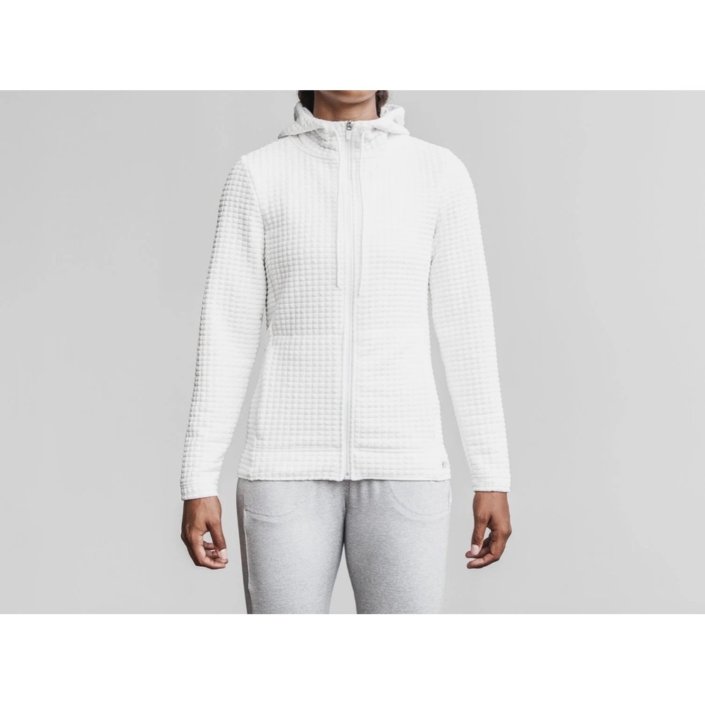 No Bull White Quilted Zip Up Hoodie